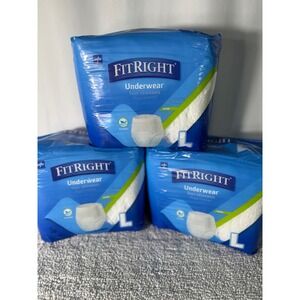 Medline FitRight Extra Underwear Large 60 Count 3 Packs of 20 MSC13505A Bulk